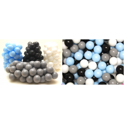 Loptičky do suchých bazénov Welox (200ks) - biela, sivá, čierna, slabo modrá